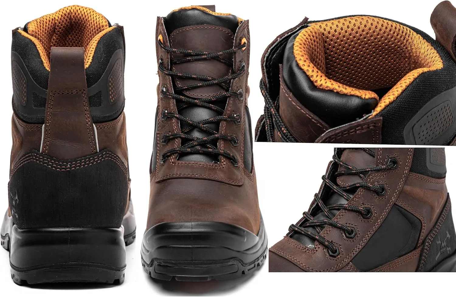 6" Safety Work Boots For Men Water Resistant Composite Toe Puncture Resistant EH Non Slip No Metal ASTM F2413-18 Comfortable&Durable MW9276