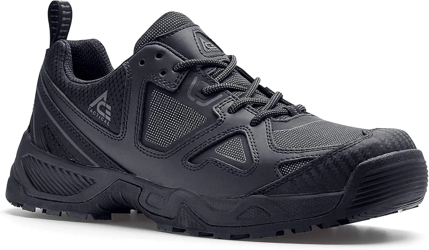 ACE Work Boots by SFC Defender Low, Men's Soft Toe (ST) Slip Resistant Work Boots, Water Resistant, Black