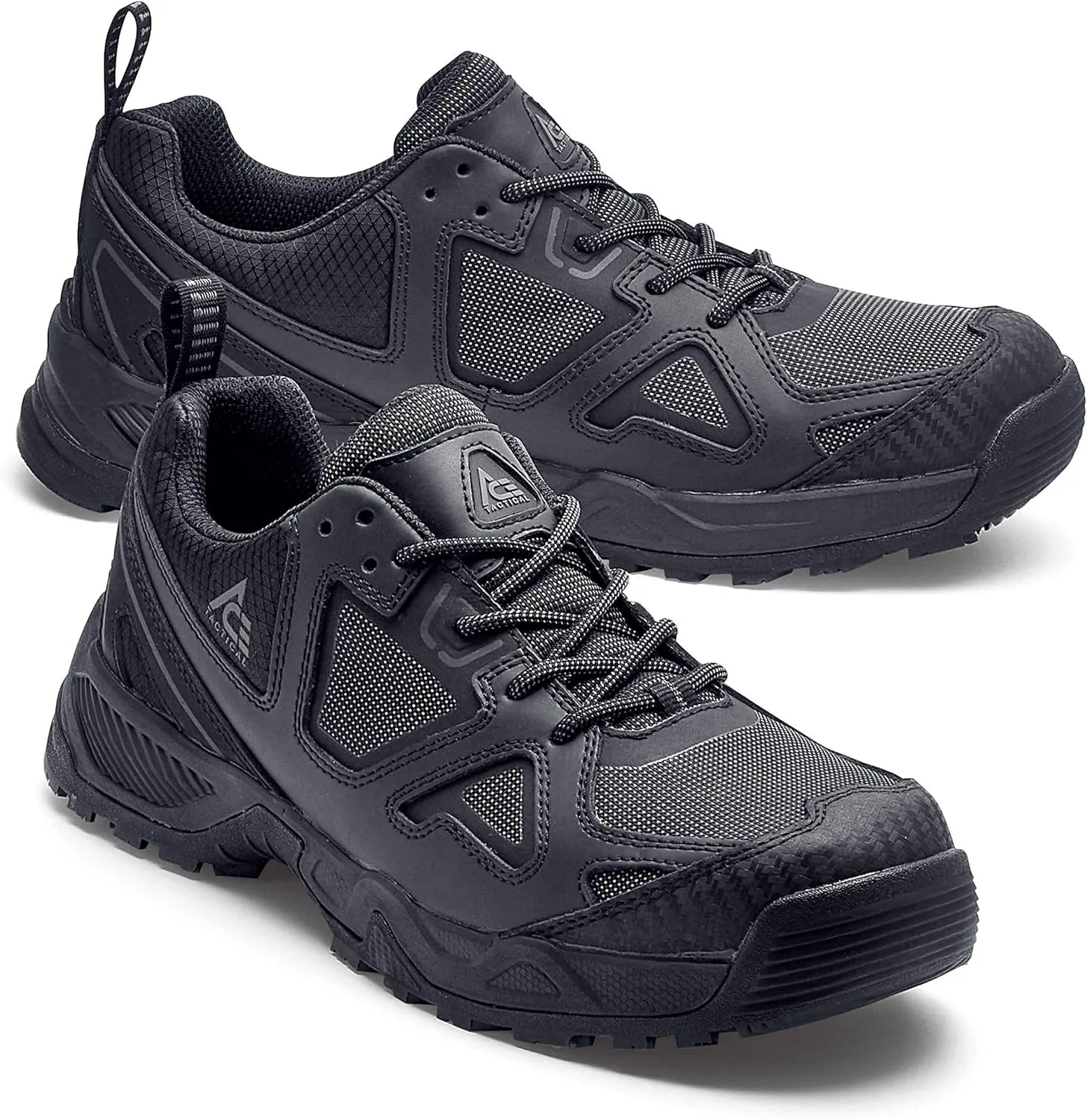 ACE Work Boots by SFC Defender Low, Men's Soft Toe (ST) Slip Resistant Work Boots, Water Resistant, Black