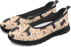 Adorable Animals Print Womens Ballet Flats Dress Shoes Slip On Round Toe Mesh Casual Sneakers Fit Comfort Lightweight Platform Loafers Daily Wear