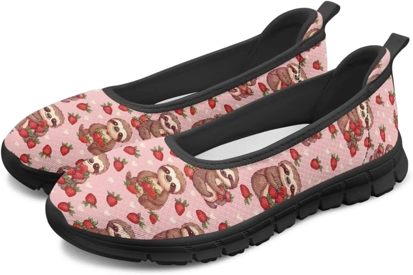Adorable Animals Print Womens Ballet Flats Dress Shoes Slip On Round Toe Mesh Casual Sneakers Fit Comfort Lightweight Platform Loafers Daily Wear