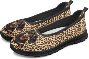 Adorable Animals Print Womens Ballet Flats Dress Shoes Slip On Round Toe Mesh Casual Sneakers Fit Comfort Lightweight Platform Loafers Daily Wear