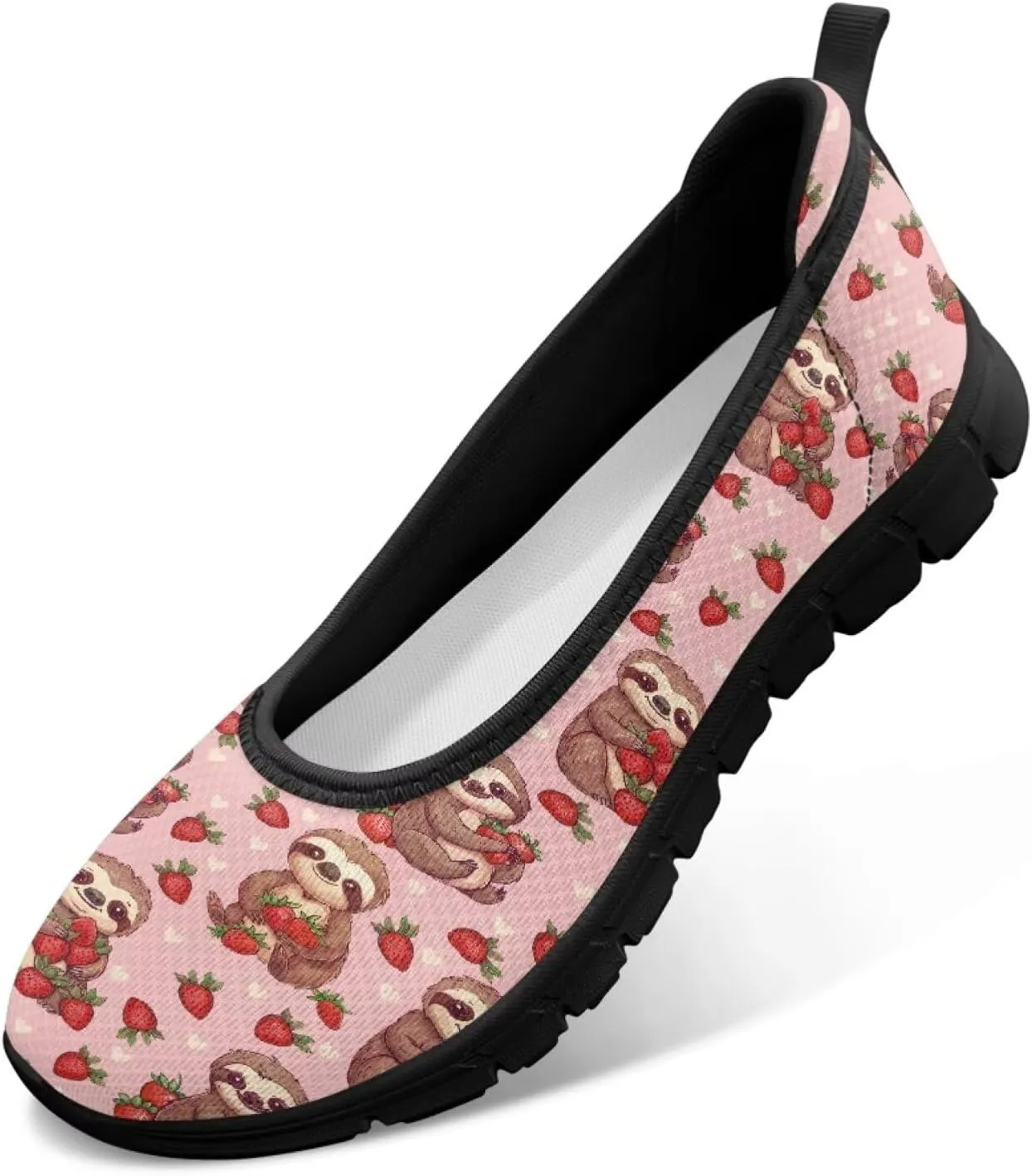 Adorable Animals Print Womens Ballet Flats Dress Shoes Slip On Round Toe Mesh Casual Sneakers Fit Comfort Lightweight Platform Loafers Daily Wear