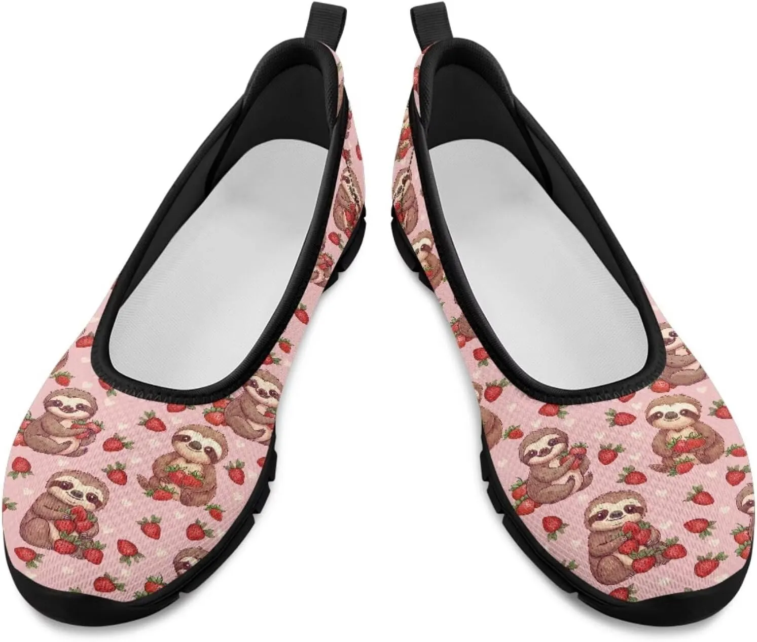 Adorable Animals Print Womens Ballet Flats Dress Shoes Slip On Round Toe Mesh Casual Sneakers Fit Comfort Lightweight Platform Loafers Daily Wear