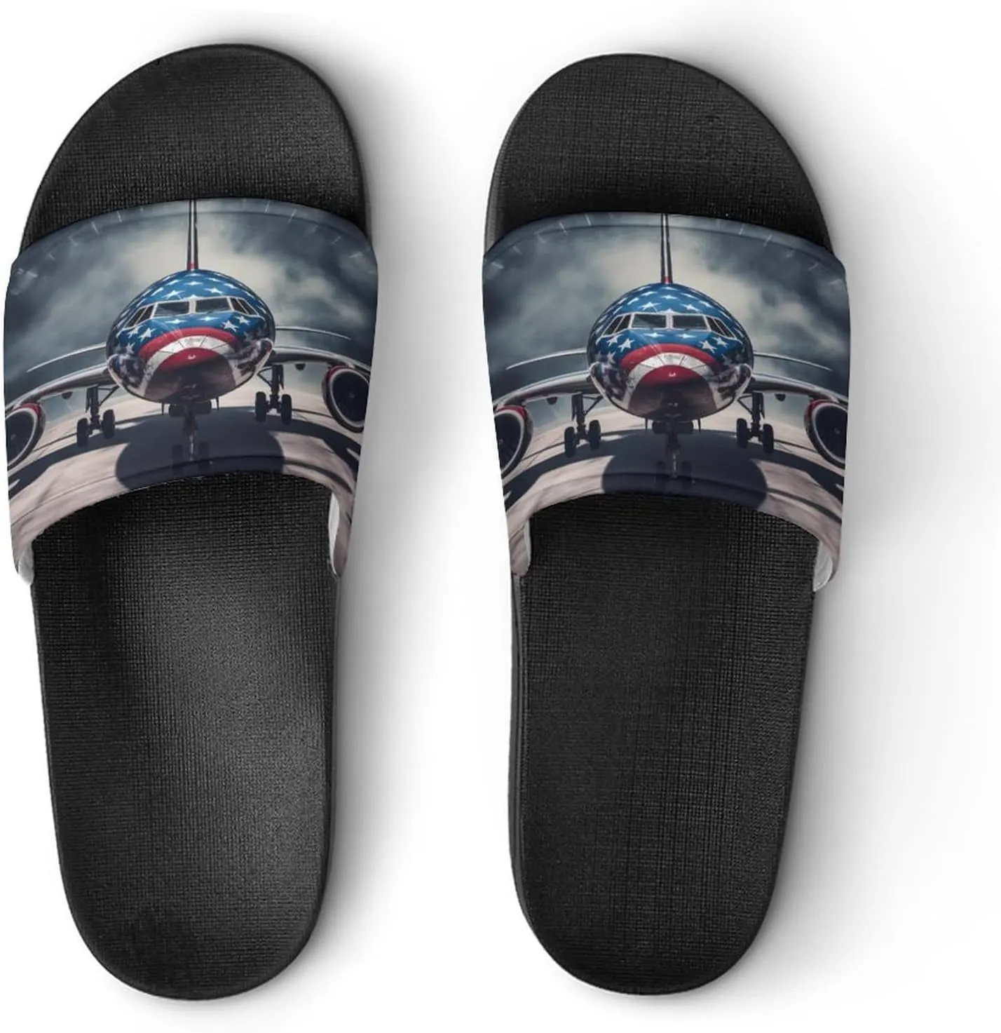 Aircraft Jets Home Slipper PVC Open Toe Shower Shoes Non-Slip Bathroom Sandals Pool Sandals for Men Women
