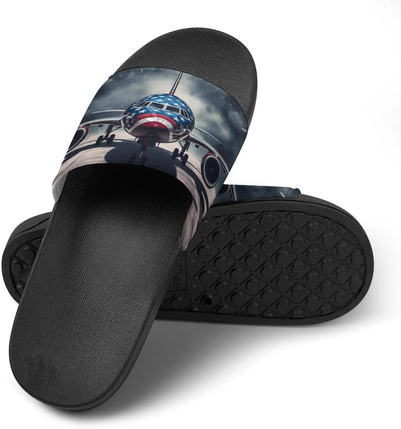 Aircraft Jets Home Slipper PVC Open Toe Shower Shoes Non-Slip Bathroom Sandals Pool Sandals for Men Women