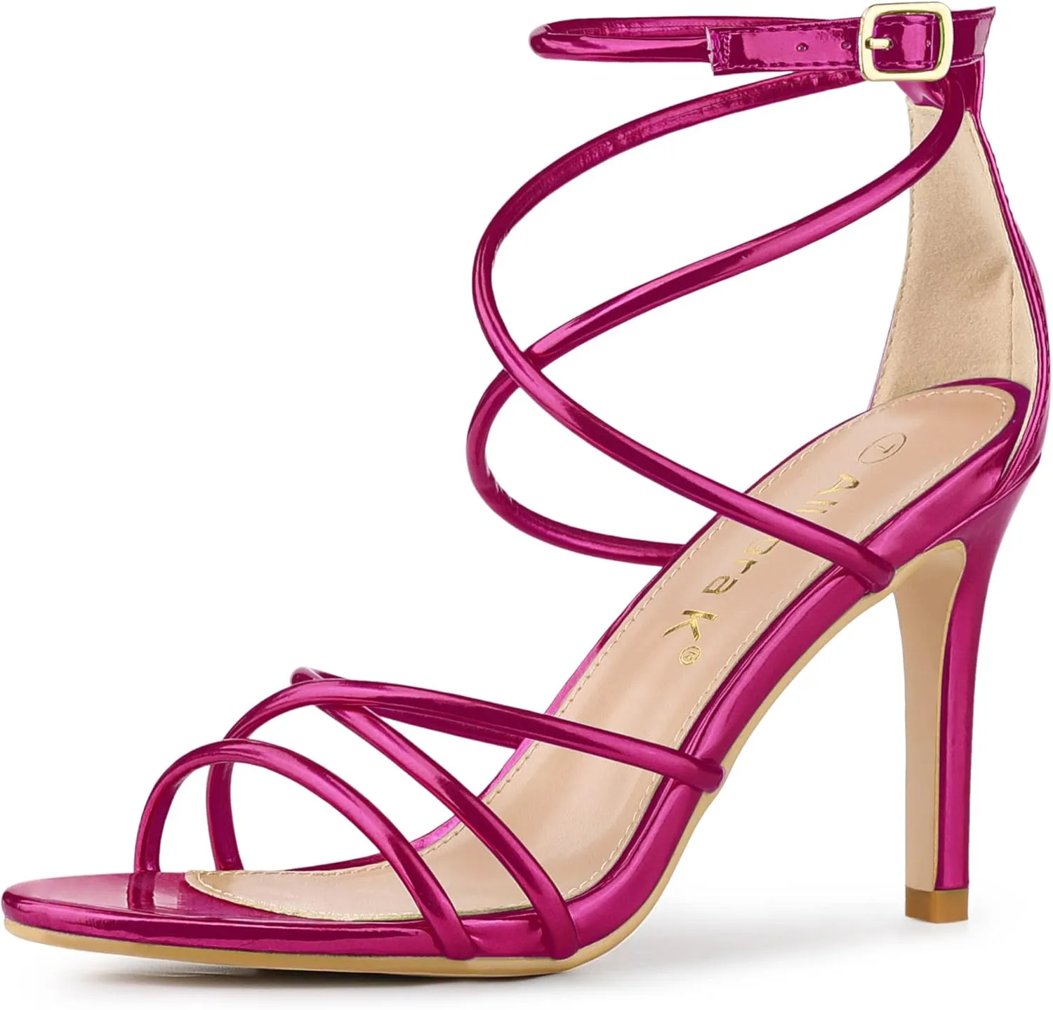 Allegra K Women's Open Toe Strappy Straps Stiletto Heel Sandals
