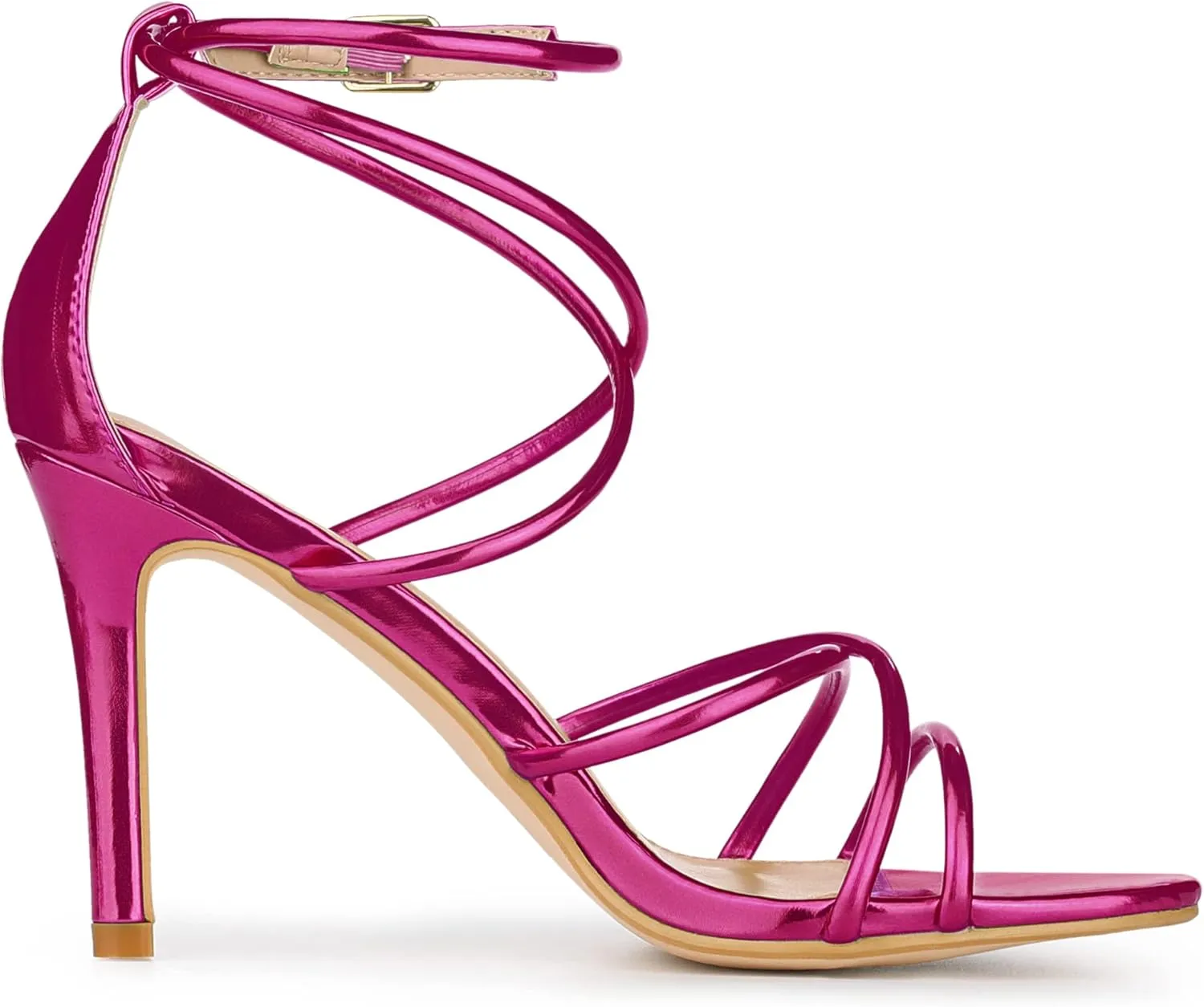 Allegra K Women's Open Toe Strappy Straps Stiletto Heel Sandals