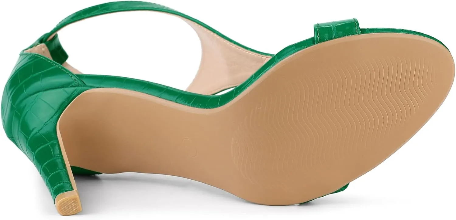 Allegra K Women's T Strap Open Toe Stiletto Heel Sandals