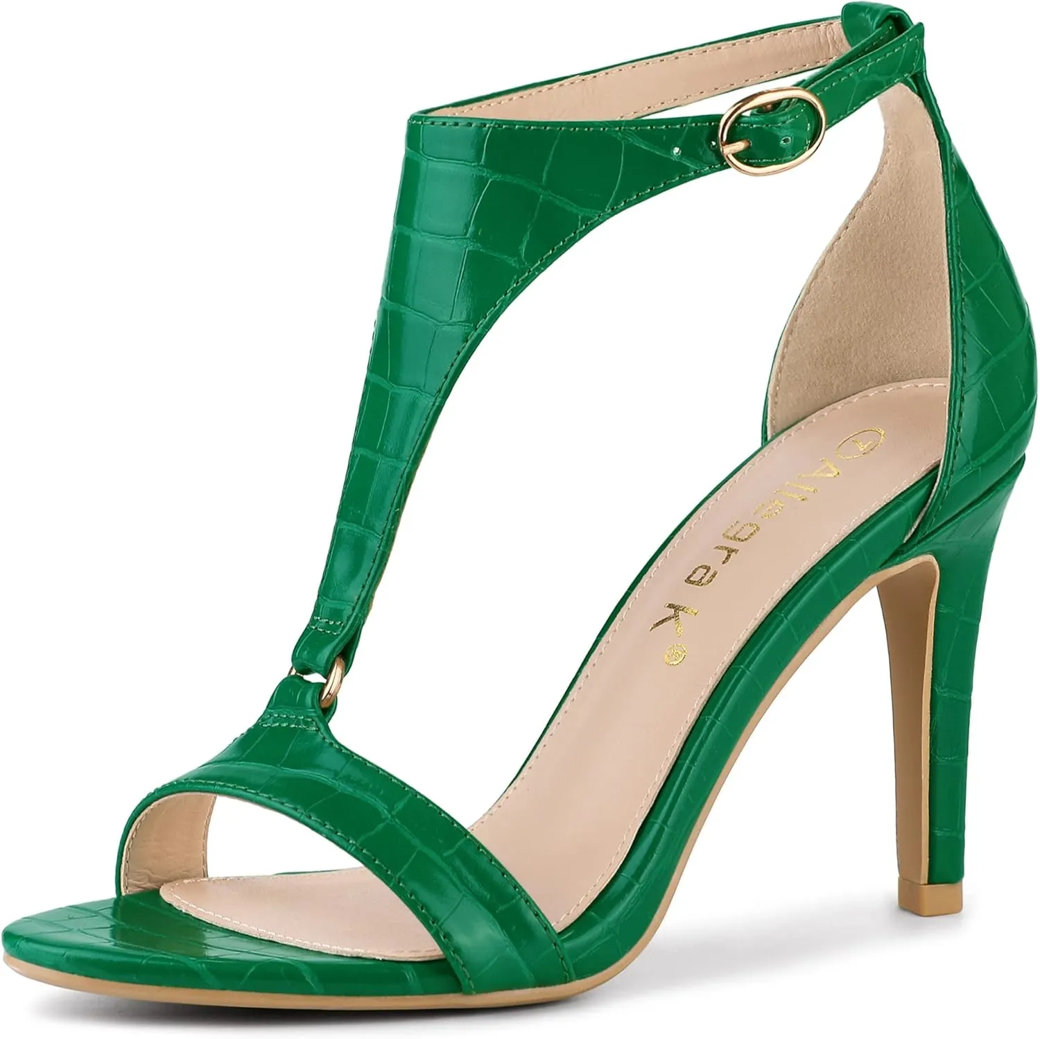Allegra K Women's T Strap Open Toe Stiletto Heel Sandals