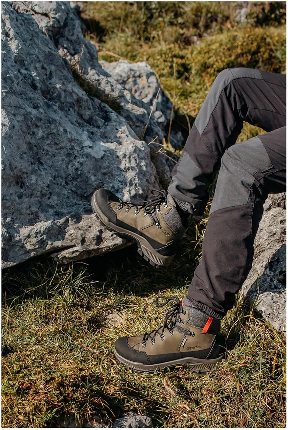 Alpina Stador Premium Hiking Boots | Ankle High | Waterproof | Breathable Membrane | Vibram Sole | Slip Resistant | Made in Europe
