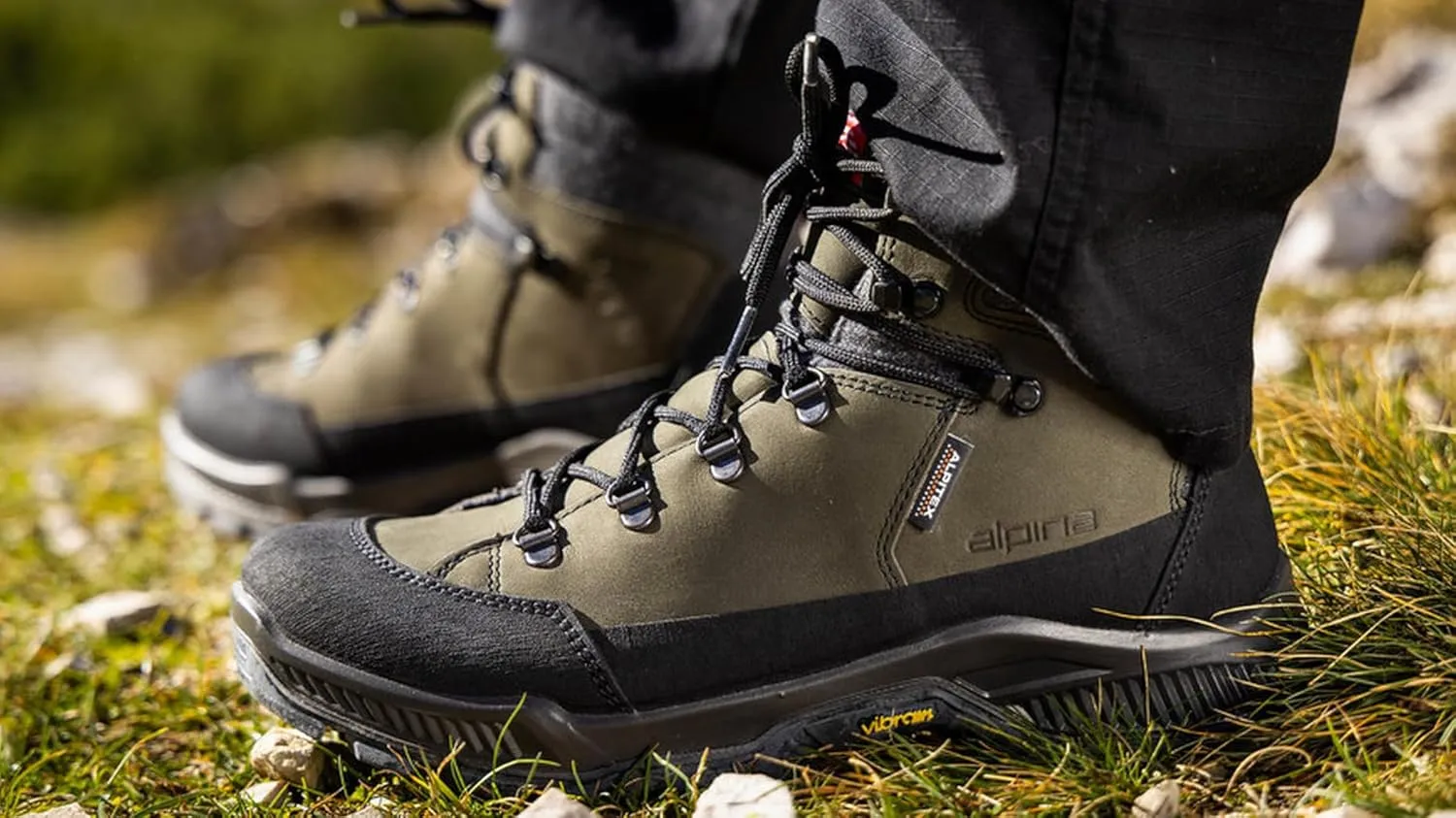 Alpina Stador Premium Hiking Boots | Ankle High | Waterproof | Breathable Membrane | Vibram Sole | Slip Resistant | Made in Europe