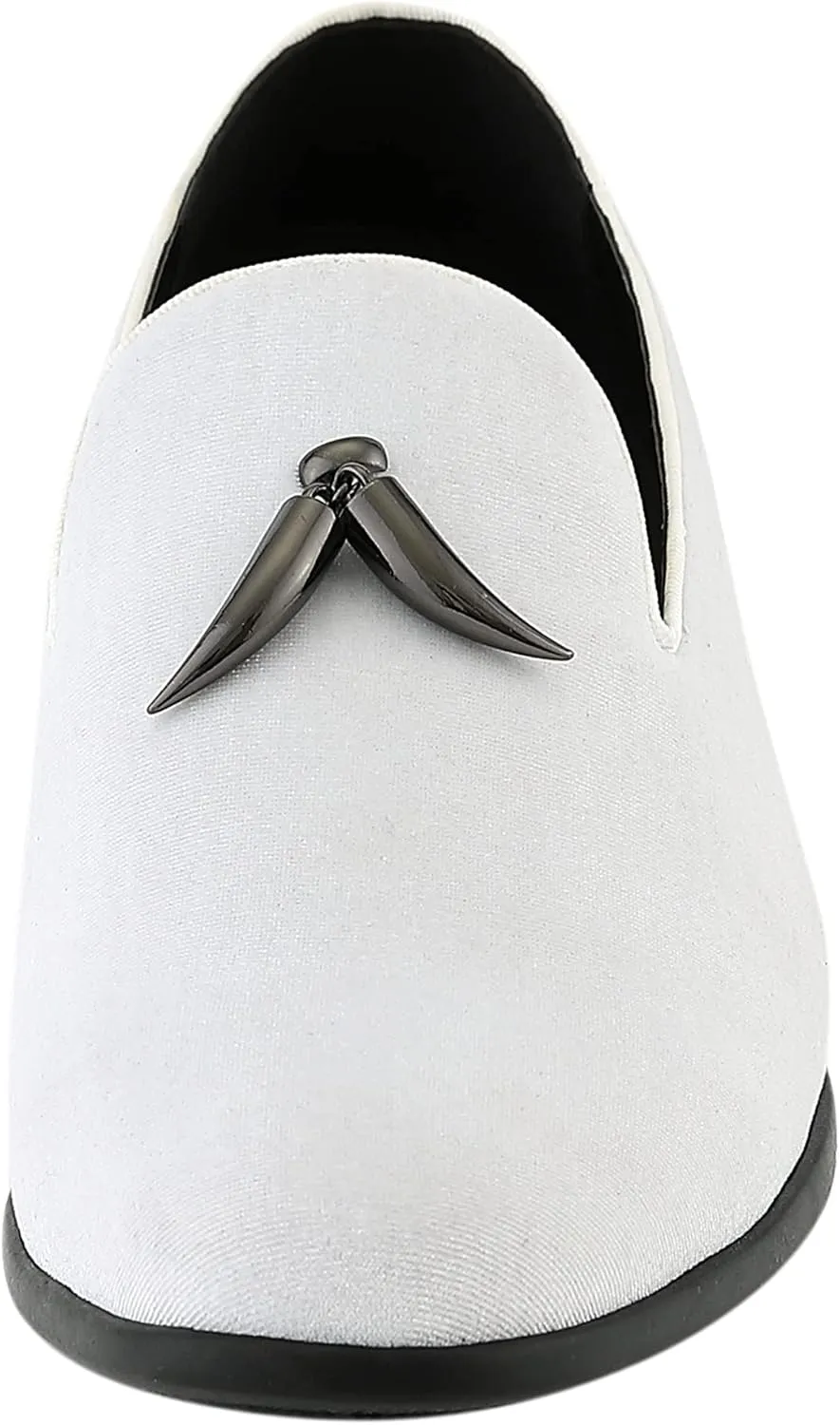 Amali Heath - Mens Dress Shoes with Gunmetal Horn Tassels with Luxurious Velvet - Formal Loafers for Men - The Original Smoking Men Slip-On