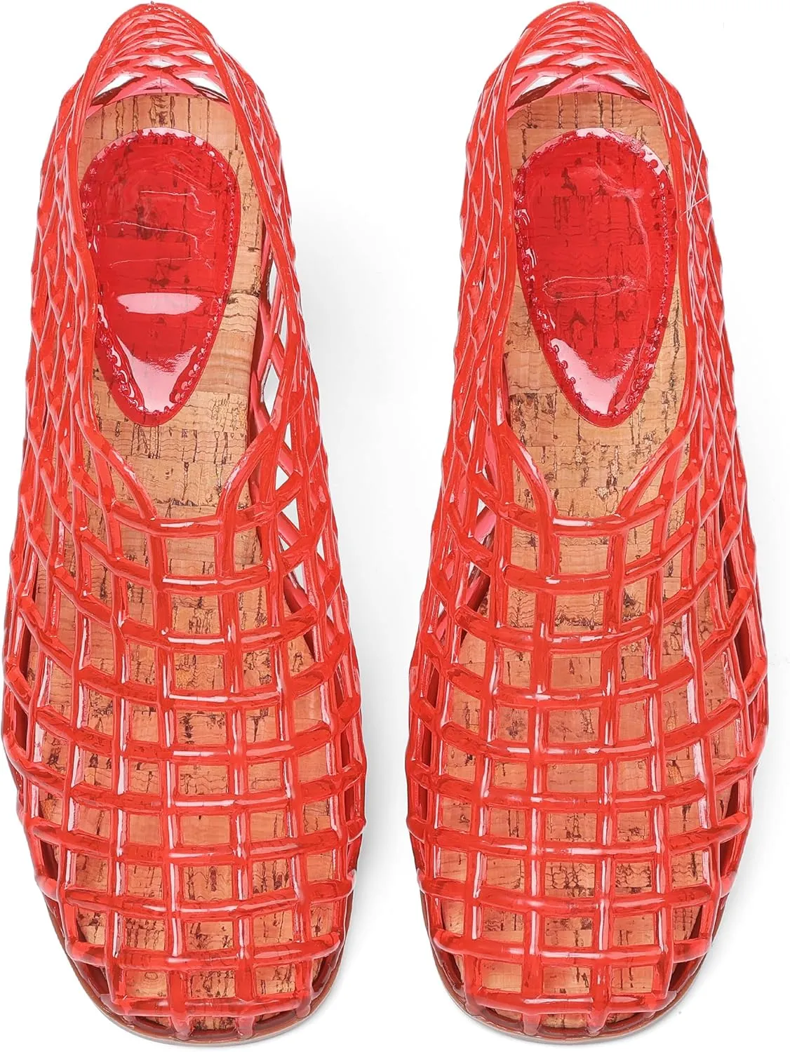 AMINUGAL Mesh Ballet Flats Shoes for Women Dressy Comfortable Jelly Ballerina Flats for Women Hollow Jelly Flat Shoes for Women Clear Jelly Sandals for Women Summer Beach Slip-on Jelly Shoes Women