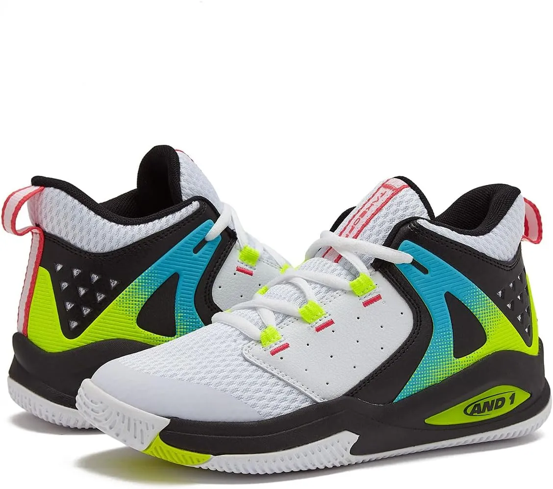 AND1 Girls & Boys Basketball Shoes Kids, Boys High Top Sneakers, Youth Basketball Boys Shoes Size 1 to 7 Little and Big Kid