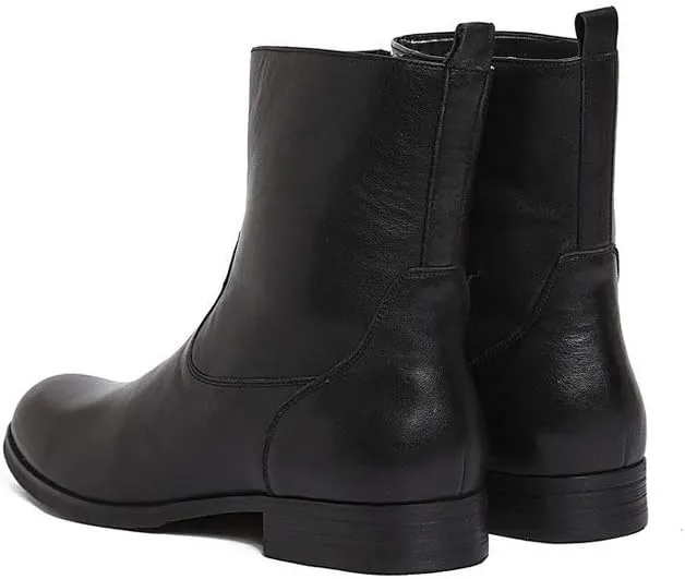 Ankle Boots For Men Mens Low Heel Mid Calf Boots Party Office For Business The First Layer Of Cowhide