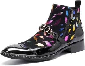 Ankle Boots for Men Zip Wing Tip Men Ankle Boots Club Holiday Office Party for Show Pure Genuine Leather The First Layer of Cowhide