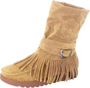Ankle Boots for Women Womens Fall Boots Casual Fashion Retro Toe Short Women's Fringe Boots Round Flat Women's Boots
