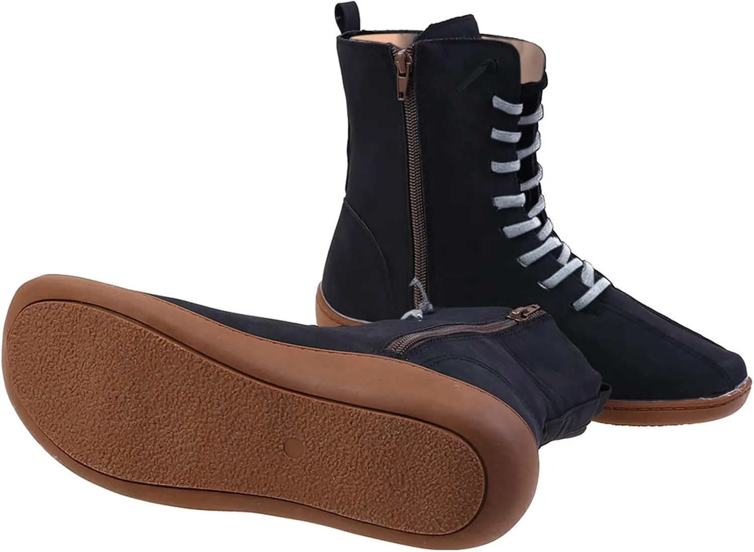 Arch Support Boots for Women Wide Width Ankle Boots Vintage Moccasin Boots Lace Up Casual Boots Side Zip Booties
