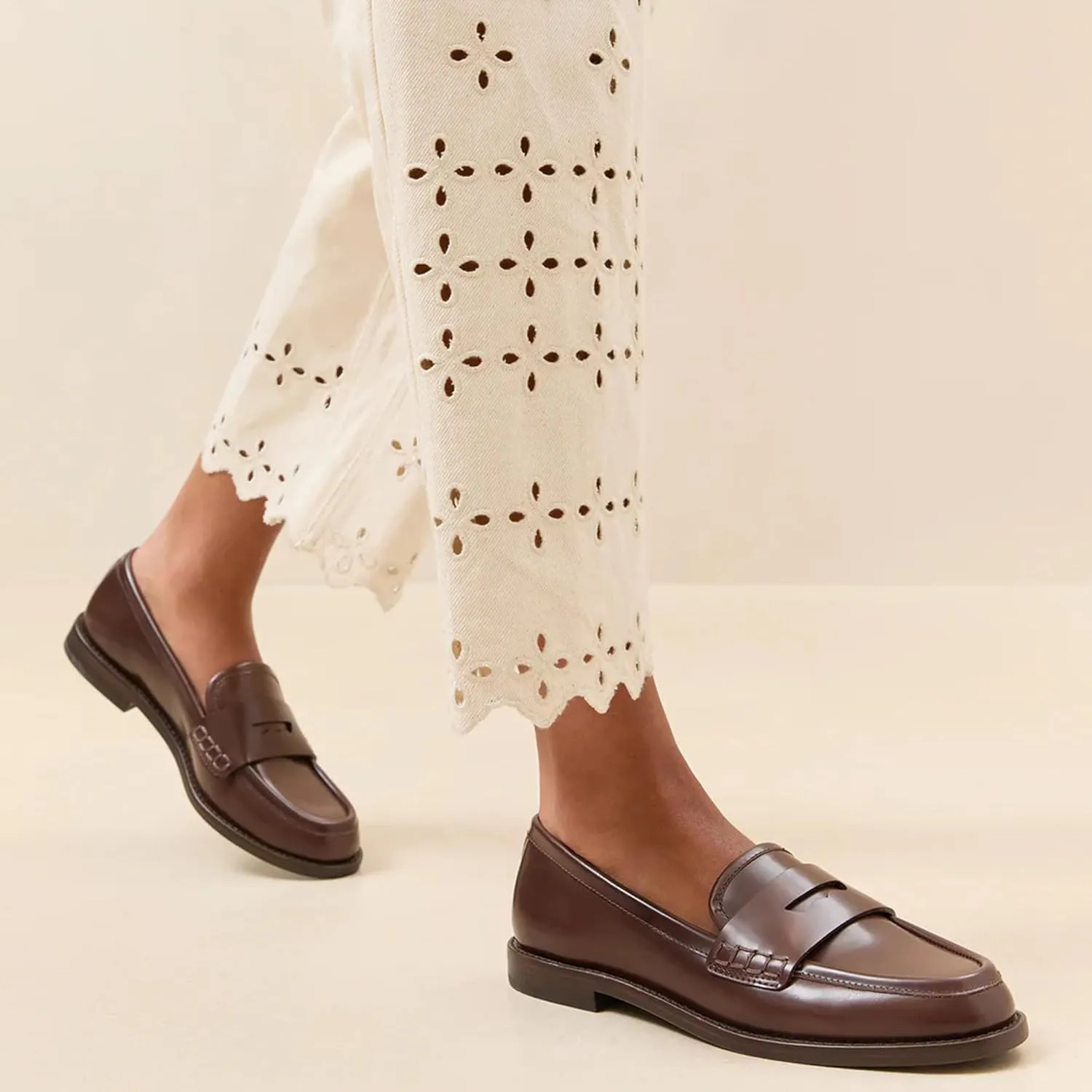 Arqa Penny Loafers for Women Comfortable Slip on Formal Work Flats Natural Raffia Woven Flats Dressy Casual Walking Shoes