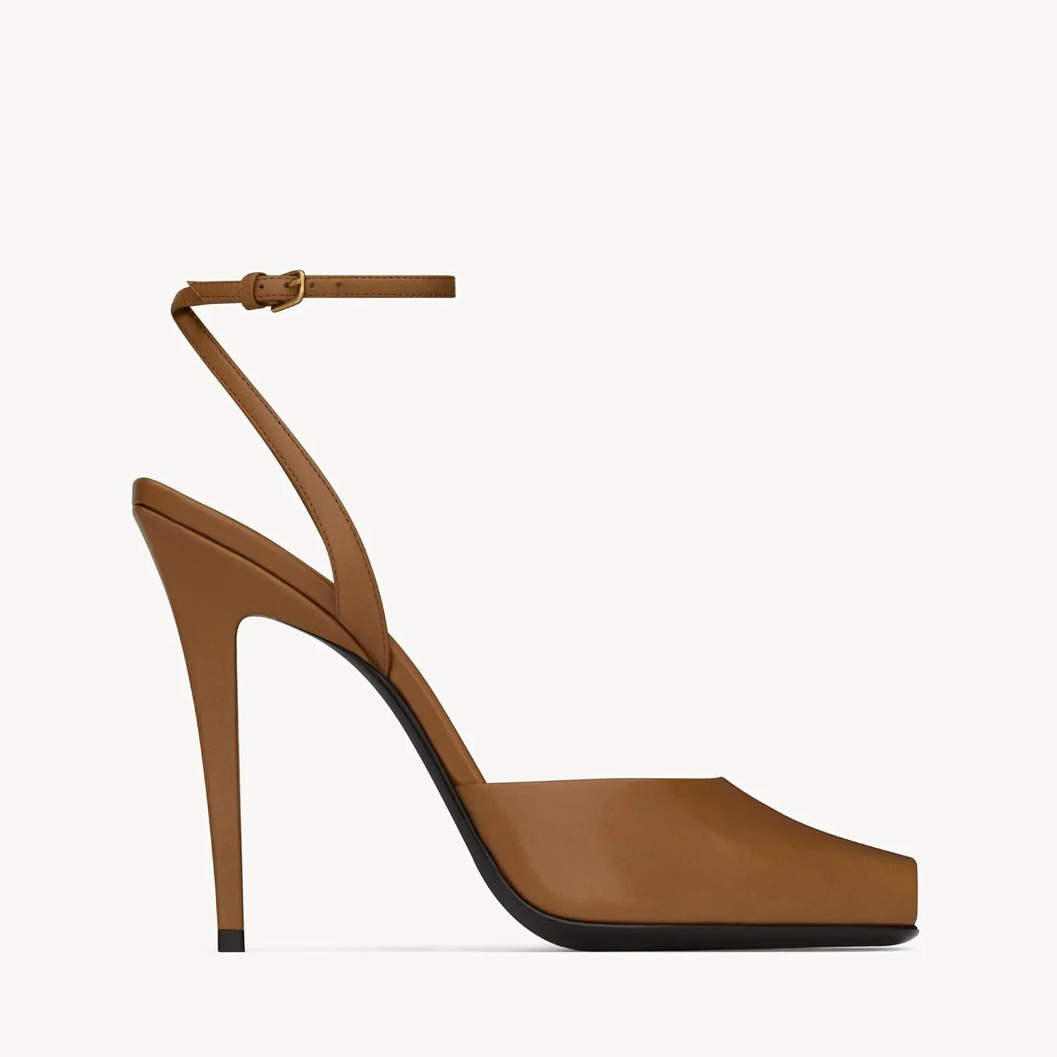 Arqa Womens Stilleto Sandals Covered Square Open Toe Pumps Adjustable Ankle Strap Office Party Dressy Shoes Summer Sexy Elegant 4.1 IN Heels