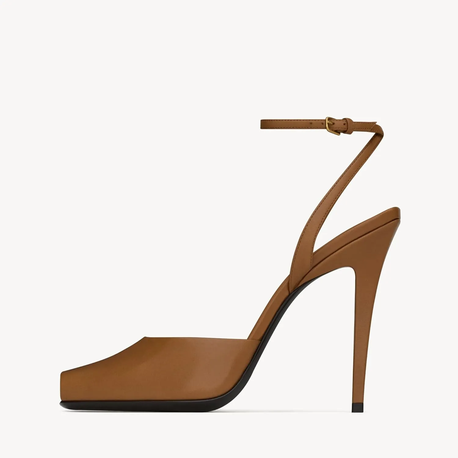Arqa Womens Stilleto Sandals Covered Square Open Toe Pumps Adjustable Ankle Strap Office Party Dressy Shoes Summer Sexy Elegant 4.1 IN Heels