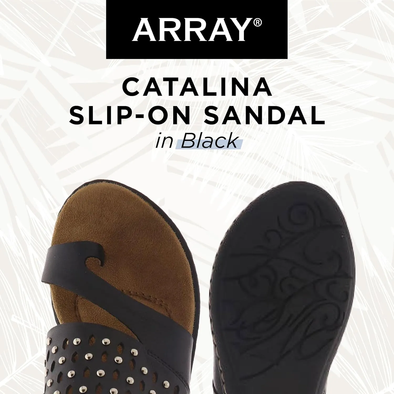 ARRAY Women's Catalina Leather Slip-On Sandal with Studs