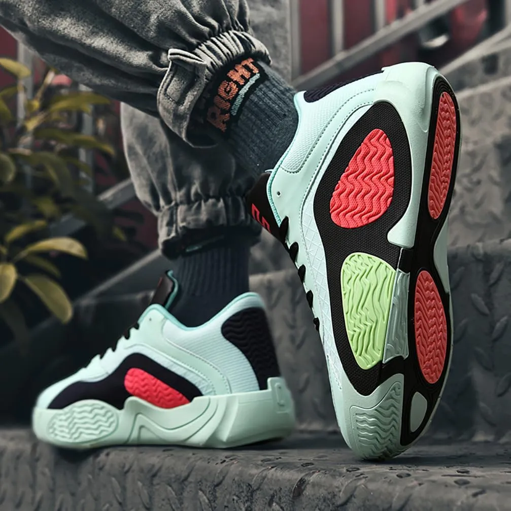 Basketball Shoes for Men High Top Ultra-Light Fashion Anti Slip Breathable Sneakers Men's Training Shoes for Running Walking