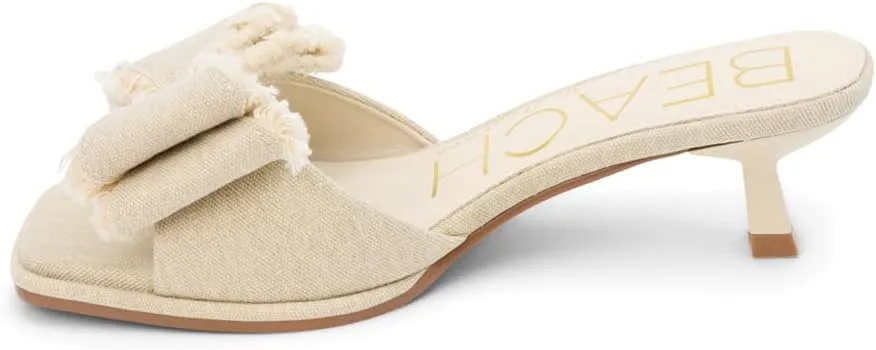 BEACH by Matisse Womens Penelope Square Toe Kitten Pumps Dress Casual Low Heel 1-2" - Off White