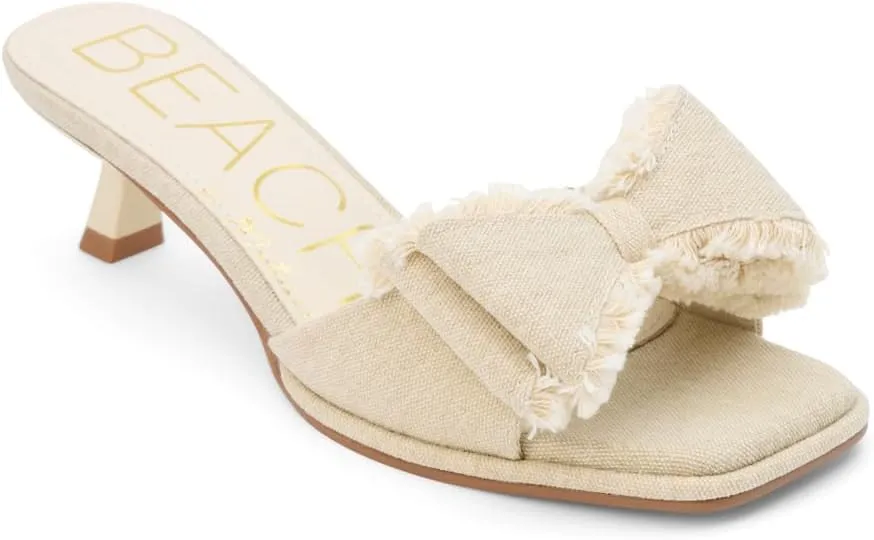 BEACH by Matisse Womens Penelope Square Toe Kitten Pumps Dress Casual Low Heel 1-2" - Off White