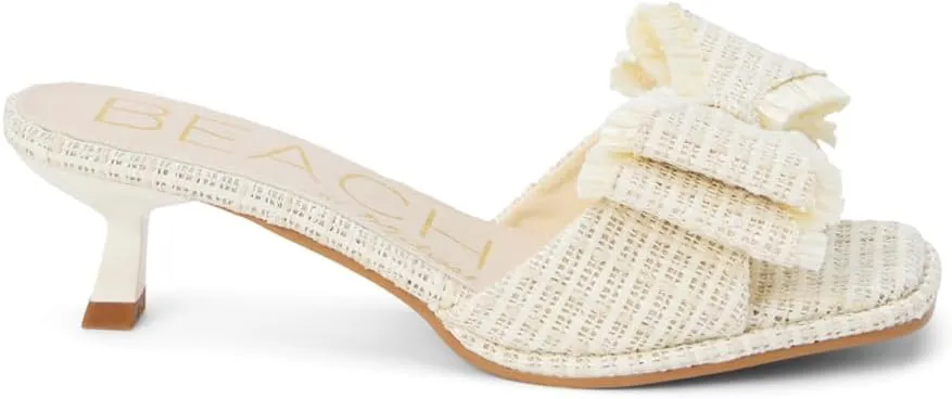 BEACH by Matisse Womens Penelope Square Toe Kitten Pumps Dress Casual Low Heel 1-2" - White