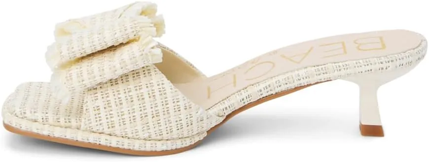BEACH by Matisse Womens Penelope Square Toe Kitten Pumps Dress Casual Low Heel 1-2" - White