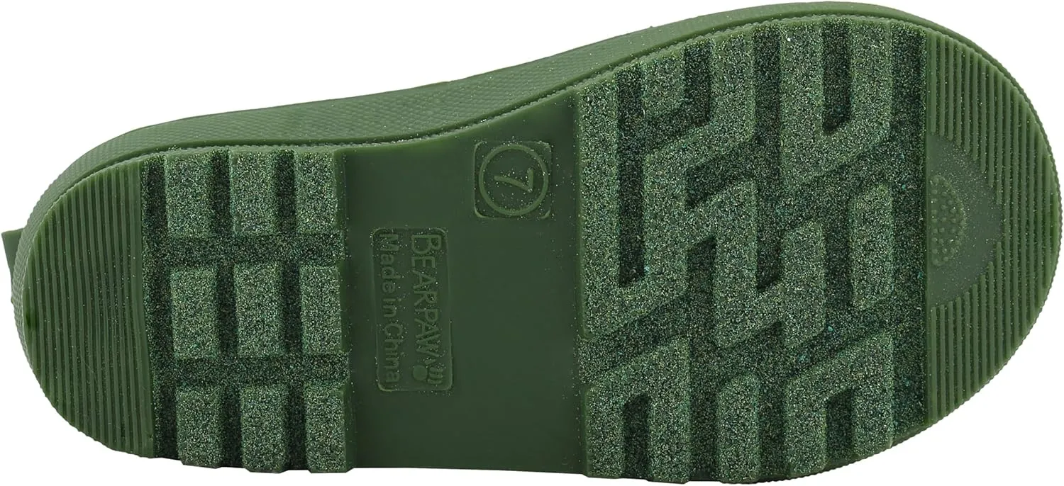 BEARPAW Toddler Rain Boots, Waterproof Rubber Kids Rainboot, Girls/Boys Light Water Shoes for Muddy Park/Hiking