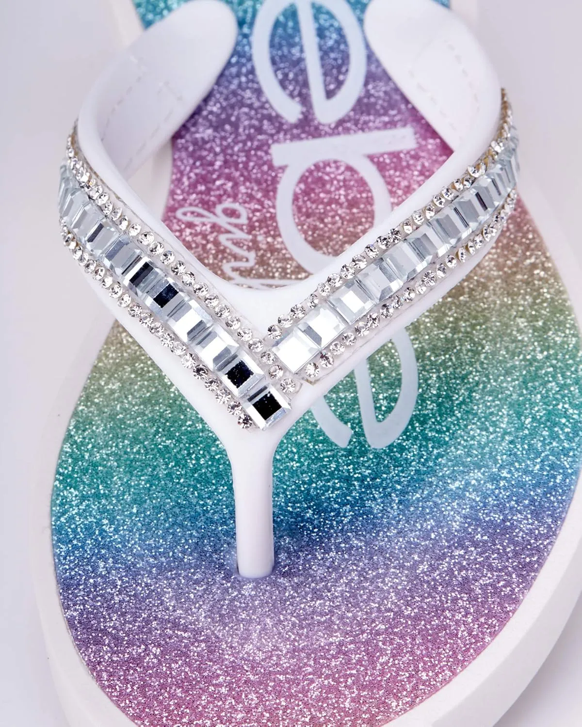 bebe Girls' Sandals - Open Toe Slip On Summer Holiday Rhinestone Thong Flip Flops with Soft Strap and Cushioned Sole