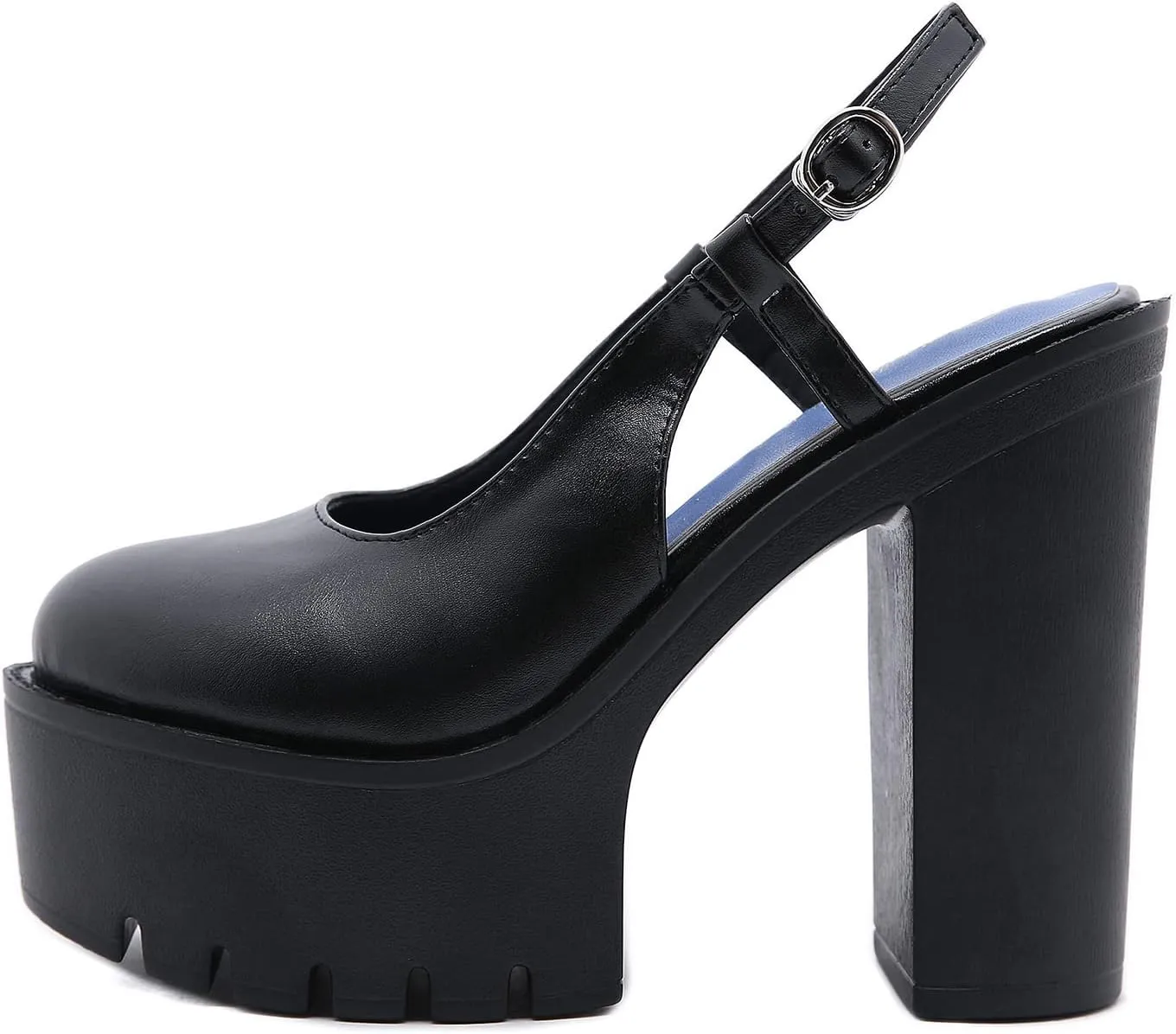 Black Heels for Women Platform Shoes with Block Heel Pumps Adjustable Ankle Strap Closed Toe Mary Janes Shoes Party Nightclub Footwear Gothic Punk Style
