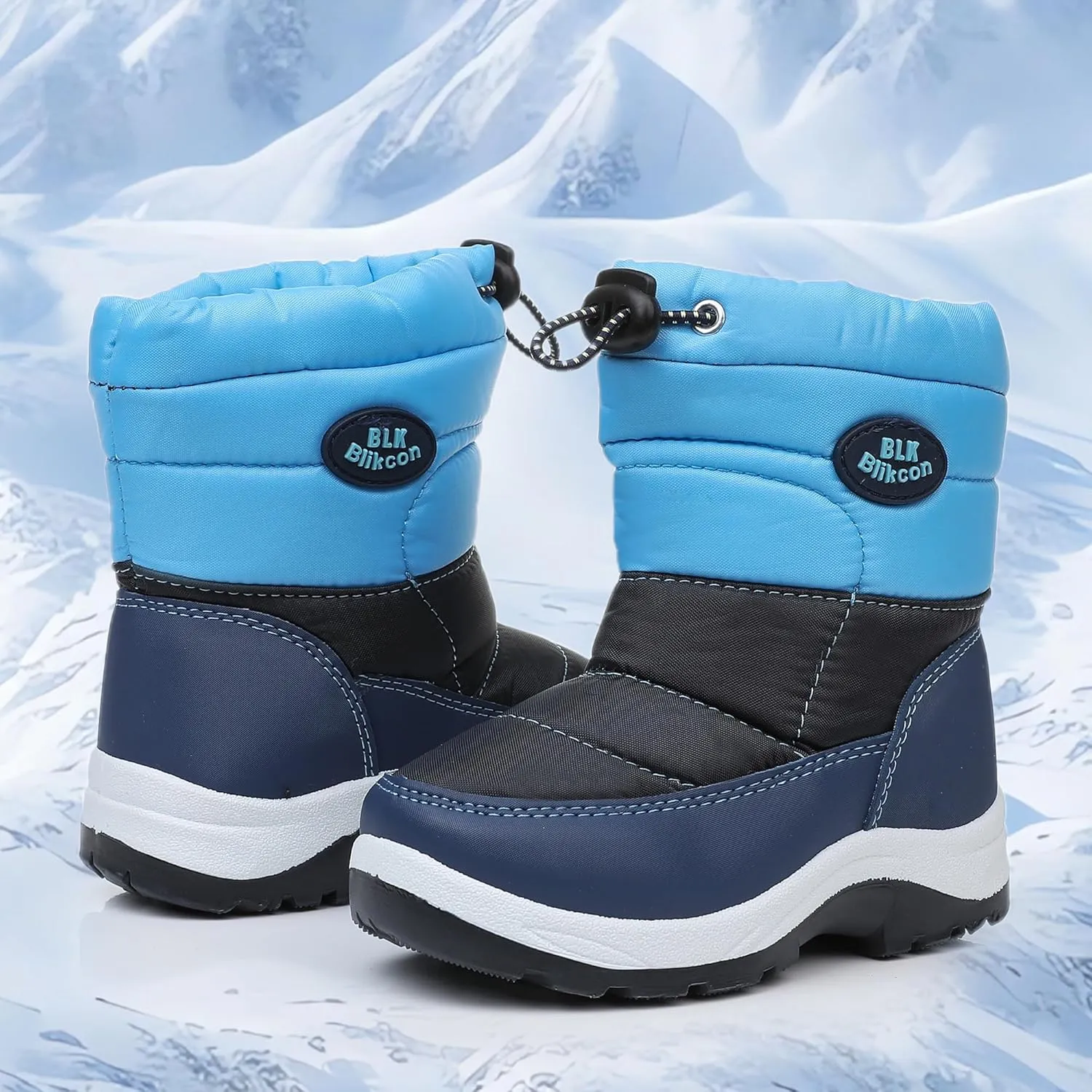 Blikcon Boys Girls Snow Boots Slip Resistant Waterproof Winter Boots (Toddler/Little Kid)