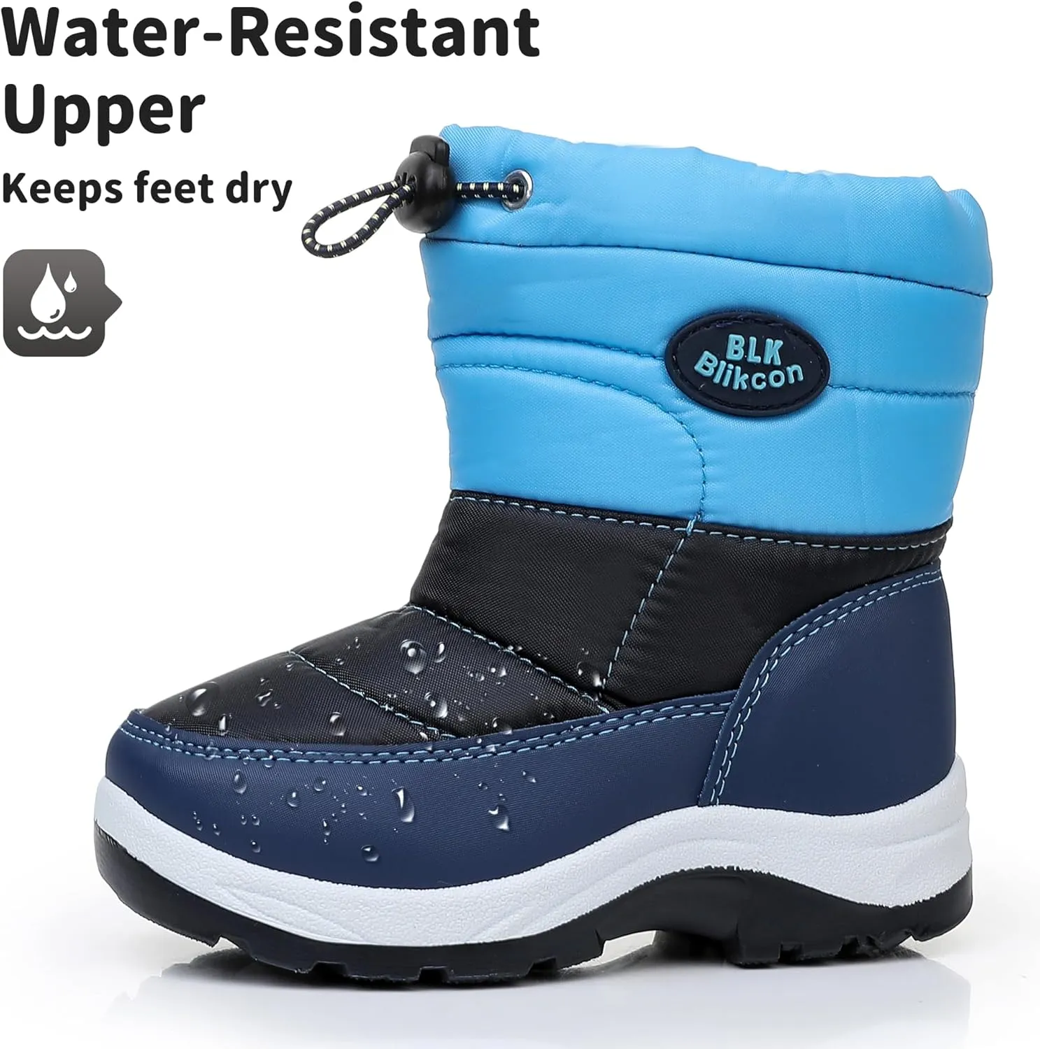 Blikcon Boys Girls Snow Boots Slip Resistant Waterproof Winter Boots (Toddler/Little Kid)