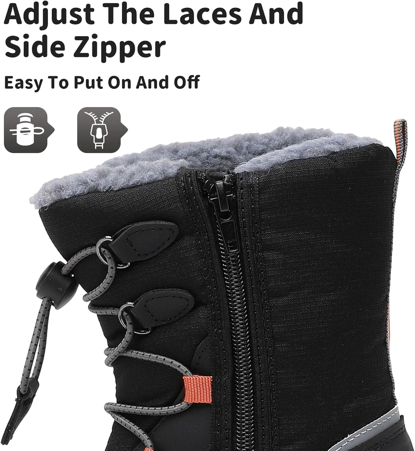 Blikcon Boys Girls Snow Boots Water-Resistant Slip Resistant Warm Winter Shoes (Toddler/Little Kid/Big Kid)