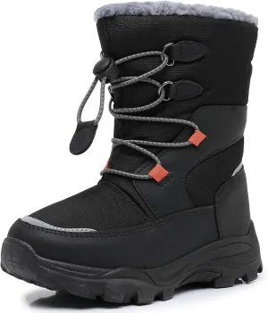 Blikcon Boys Girls Snow Boots Water-Resistant Slip Resistant Warm Winter Shoes (Toddler/Little Kid/Big Kid)