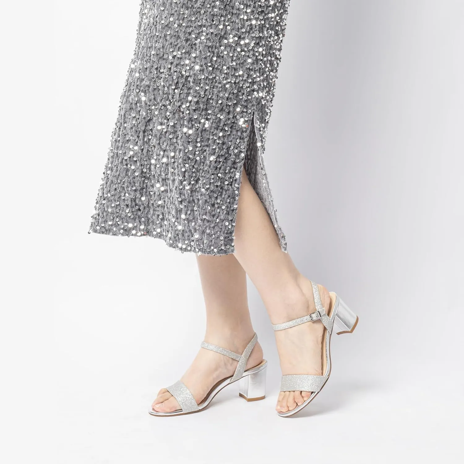 Block Heel Sandals for Women, Comfortable Open Toe Low Chunky Heels