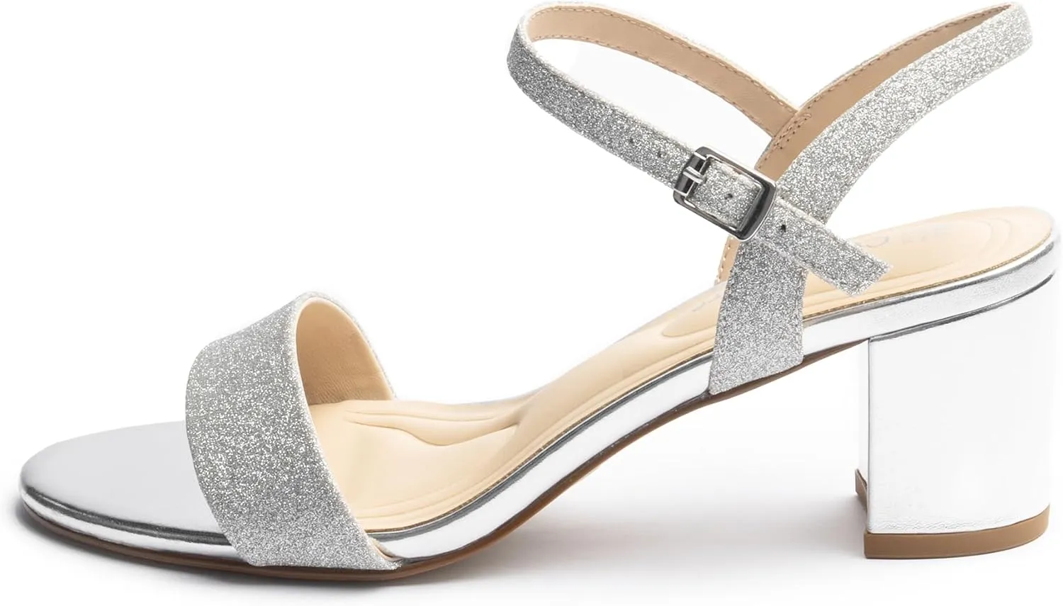 Block Heel Sandals for Women, Comfortable Open Toe Low Chunky Heels
