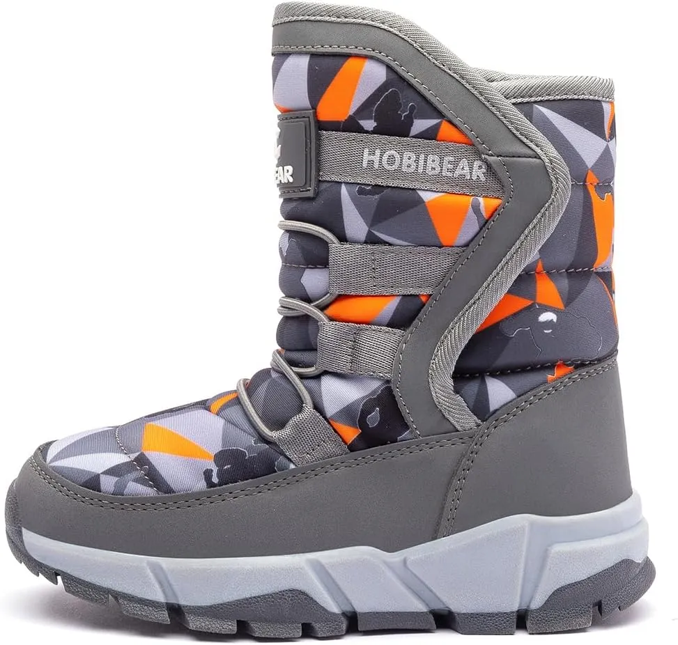 BODATU Boys Snow Boots Outdoor Waterproof Winter Kids Shoes