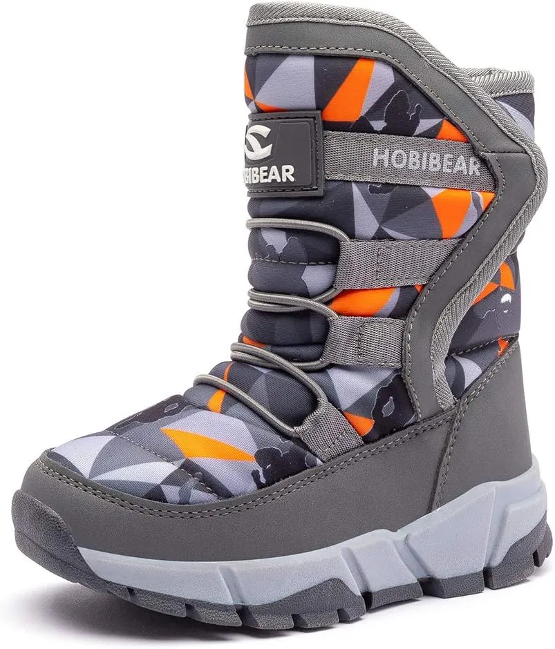 BODATU Boys Snow Boots Outdoor Waterproof Winter Kids Shoes