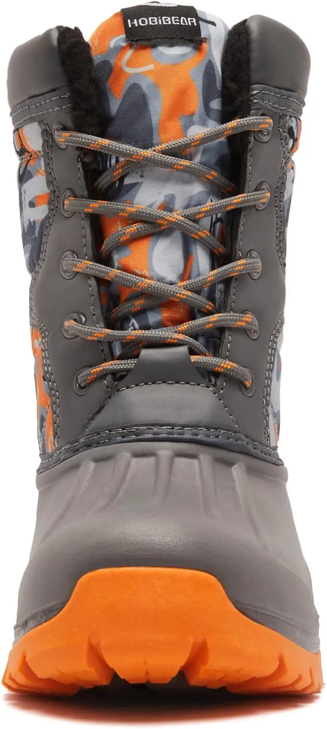 BODATU Boys' Waterproof Winter Snow Boots with Insulation for Cold Weather