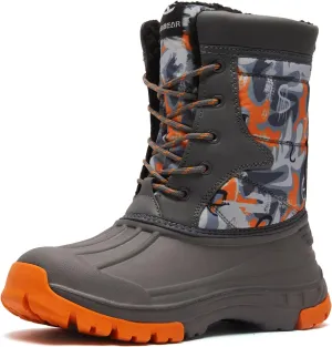 BODATU Boys' Waterproof Winter Snow Boots with Insulation for Cold Weather