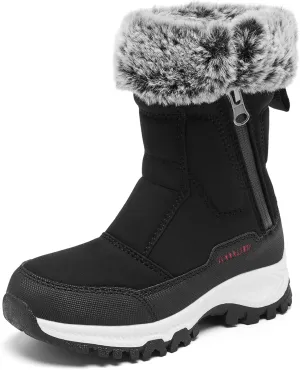 Boys Girls Kids Cute Snow Boots Waterproof Slip Resistant Outdoor Winter Boots Shoes Little Kid/Big Kid