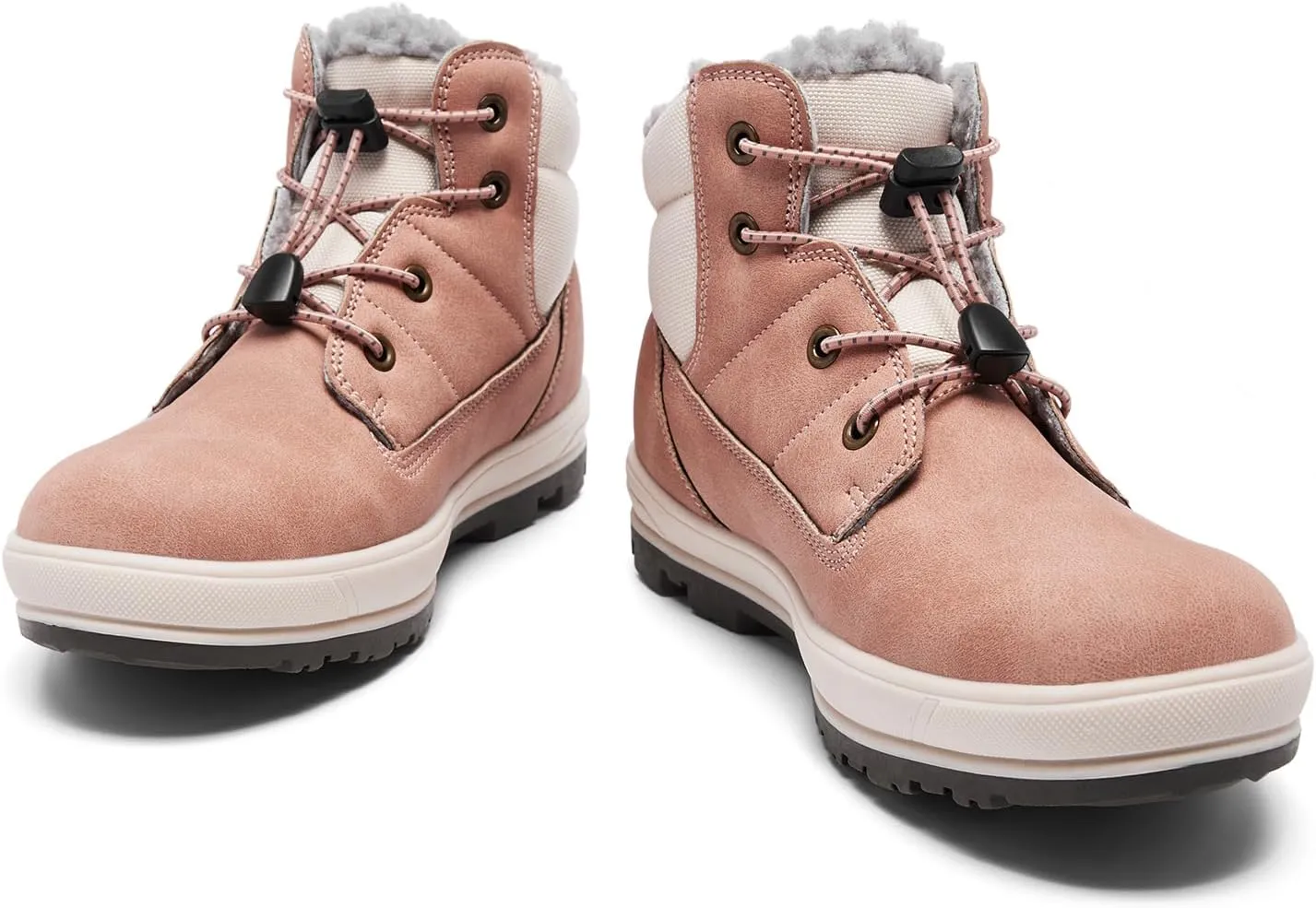 Boys Girls Snow Boots Faux Fur Lined Winter Ankle Boots Outdoor Waterproof Slip Resistant Comfortable Cold Weather Boots Little Kid/Big Kid