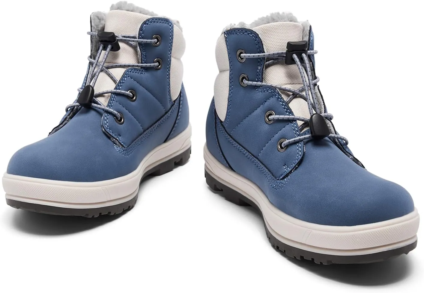 Boys Girls Snow Boots Faux Fur Lined Winter Ankle Boots Outdoor Waterproof Slip Resistant Comfortable Cold Weather Boots Little Kid/Big Kid