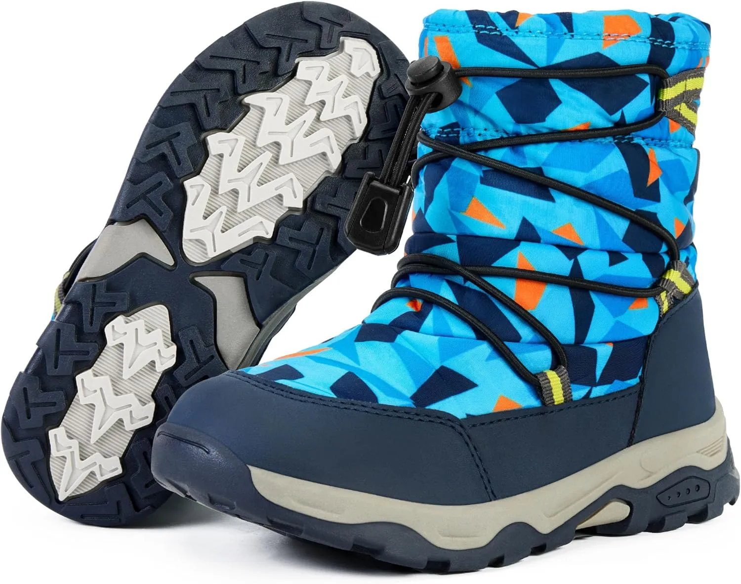 Boys Girls Snow Boots Waterproof Slip Resistant Outdoor Winter Shoes for Toddler Little Kids