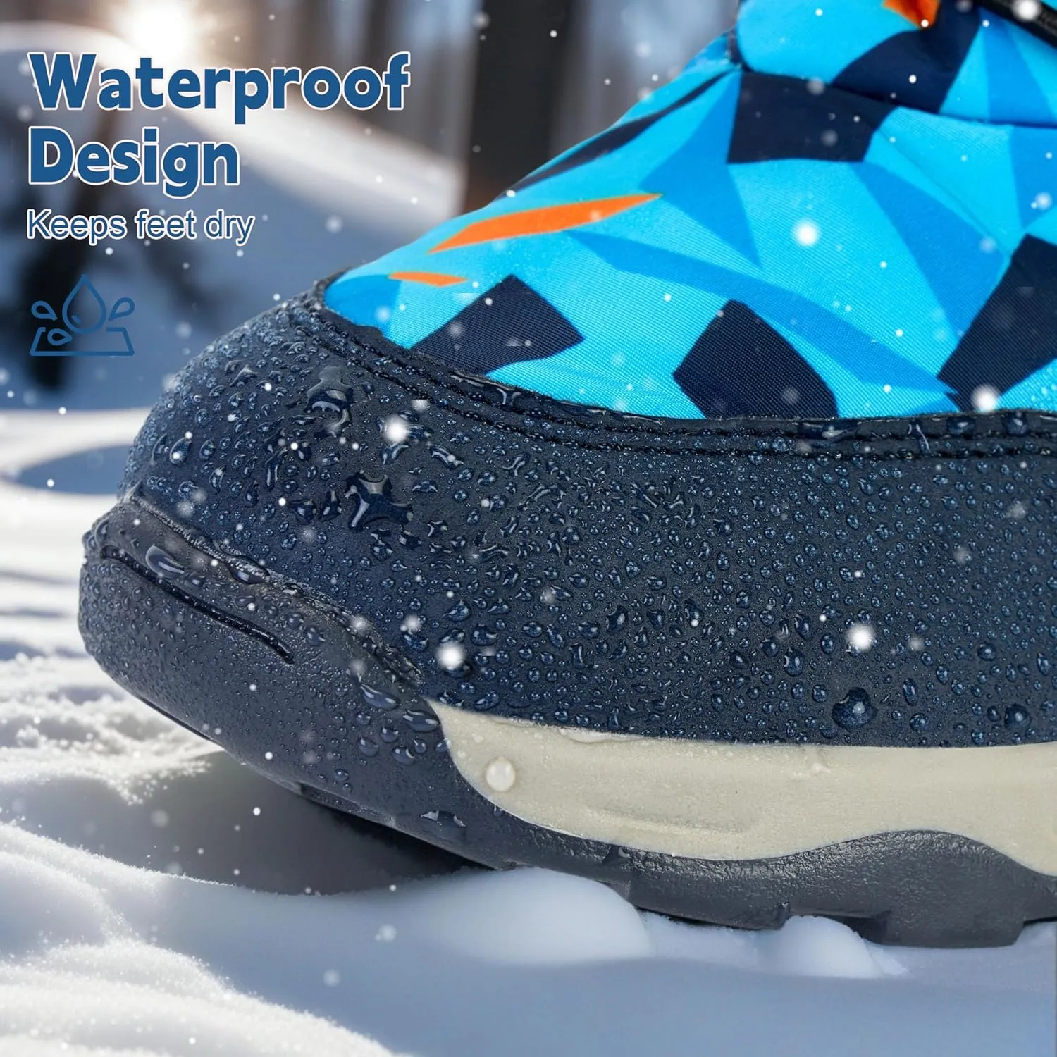 Boys Girls Snow Boots Waterproof Slip Resistant Outdoor Winter Shoes for Toddler Little Kids